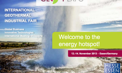 Geo-T Expo, Feria de la Industria Geotérmica, Alemania, Nov. 12-14, 2013