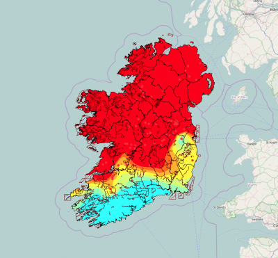 Mapa geotérmico de Irlanda