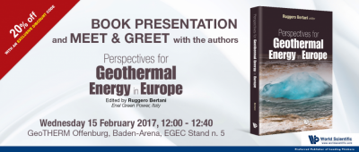 Lanzamiento de libro acerca de las perspectivas de la energía geotérmica en Europa, por R. Bertani.