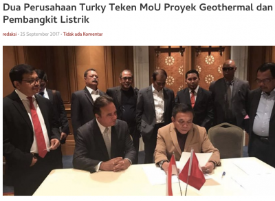 Inversiones de hasta $ 1bn en la mesa para proyecto geotérmico en Aceh