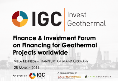 IGC Invest Geothermal Forum, 28 de marzo de 2019 – Programa y registro anticipado