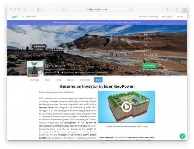 Eden GeoPower inicia una campaña de financiamiento colectiva (crowfunding), para financiar plantas geotérmicas sin conexión a la red