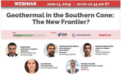 Webinar: El futuro de la geotermia en Chile y Argentina, Junio 13 de 2019