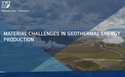 Seminario web: desafíos de los materiales en la producción de energía geotérmica, 22 de enero de 2020
