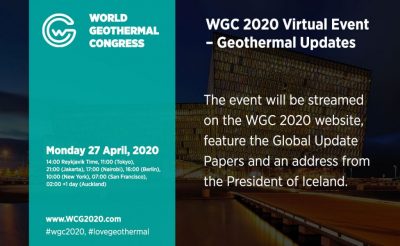 Congreso Geotérmico Mundial 2020 – Evento virtual y actualizaciones globales – 27 de abril de 2020