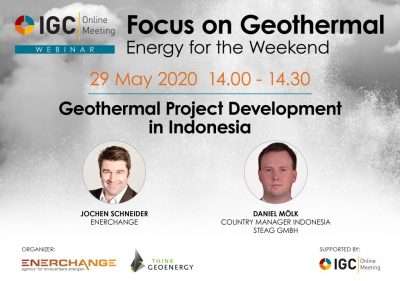 Webinar – Desarrollo de proyectos geotérmicos en Indonesia, 29 de Mayo 2020