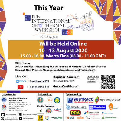 Seminario web en curso del taller internacional sobre geotermia de ITB Bandung, del 10 al 13 de agosto de 2020