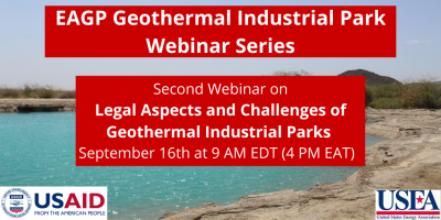 Webinar: Aspectos legales y desafíos de los parques industriales geotérmicos, 16 de septiembre de 2020