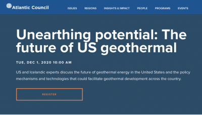 Seminario web – Descubriendo el potencial: El futuro de la energía geotérmica de EE. UU. – 1 de diciembre de 2020