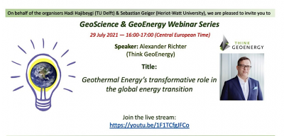 Webinar – Geotermia en la transición energética global, 29 de julio de 2021