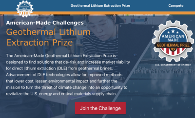El DOE de EE.UU. lanza el premio de extracción geotérmica de litio