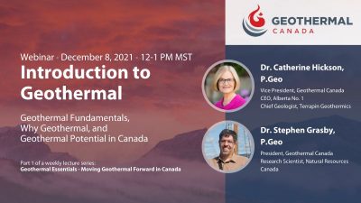 Webinar: Energía geotérmica en Canadá, 08 Diciembre 2021