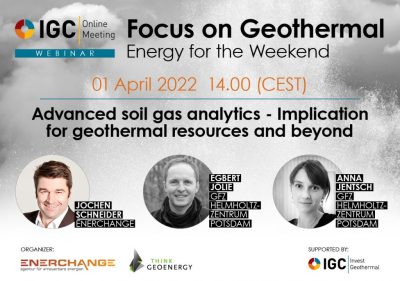 Seminario web: análisis avanzado de gases del suelo: implicaciones para los recursos geotérmicos y más allá, 1 de abril de 2022