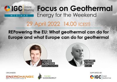 Seminario web: REPowering the EU: el papel de la geotermia, 29 de abril de 2022