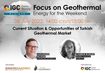Seminario web: situación actual y oportunidades del mercado geotérmico turco, 8 de julio de 2022