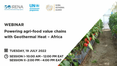 Abierta la inscripción para el seminario web: potenciar las cadenas de valor agroalimentarias con calor geotérmico: África