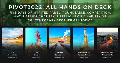 Cuenta regresiva y programa: conferencia geotérmica PIVOT, del 25 al 29 de julio de 2022