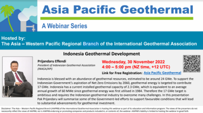Seminario web: desarrollo geotérmico en Indonesia, 30 de noviembre de 2022