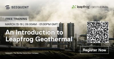 Seequent anuncia curso introductorio de Leapfrog Geothermal para la industria geotérmica (en inglés).