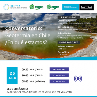 Conversatorio: expertos y líderes de la industria discutirán el estado actual de la geotermia en Chile.