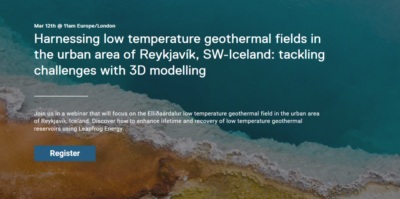Webinar: Afrontar los desafíos de la geotermia de baja T con modelado 3D, 12 de marzo de 2024