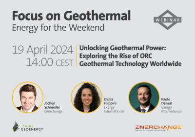 Webinar: El crecimiento global de la tecnología geotérmica ORC, 19 de abril de 2024