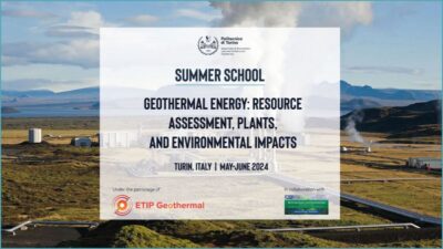 Escuela de verano sobre energía geotérmica – mayo-junio de 2024, Turín, Italia