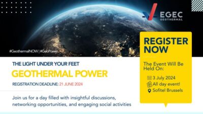 Inscripciones abiertas para el evento EGEC Geothermal Power, el 21 de junio de 2024 en Bruselas