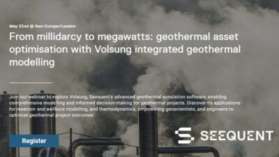 Webinar: Optimización de activos geotérmicos con modelado Volsung, 22 de mayo de 2024