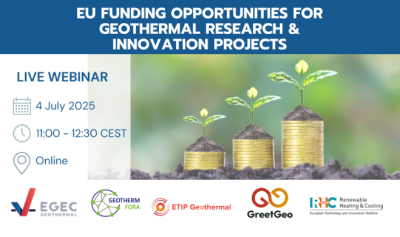 Webinar: Oportunidades de financiación de la UE para la investigación y la innovación en geotermia, 4 de julio de 2025