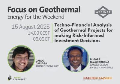 Webinar – Análisis técnico-financiero de la geotermia para la toma de decisiones de inversión, 15 de agosto de 2025