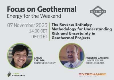 Webinar “Focus on Geothermal”: Evaluación de la incertidumbre geotérmica mediante la metodología de entalpía inversa, 7 de noviembre de 2025