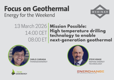 Webinar: tecnologías en perforación de alta temperatura para geotermia última generación – 13 de marzo de 2026